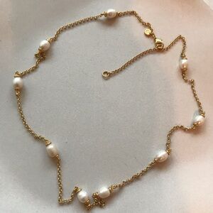 NWOT Julie Vos  Gold and Pearl Necklace